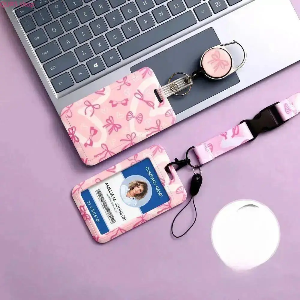 Cute Butterfly Lanyard Badge Holder for Women, Heavy Duty Retractable ID Clip Keychain, Practical Daily Accessory Perfect Gift for Teachers Office Workers (#35-Butterfly)