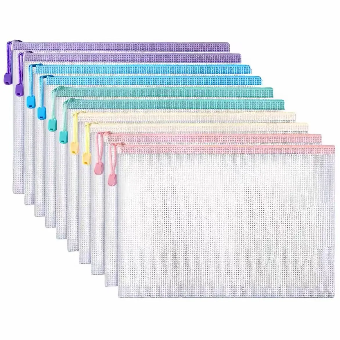 A4 Waterproof Zippered Mesh File Folder, Portable Organizer for School & Classroom, Travel Storage Bag, Office Supplies, Office Supply Organizer, Documents Organizer
