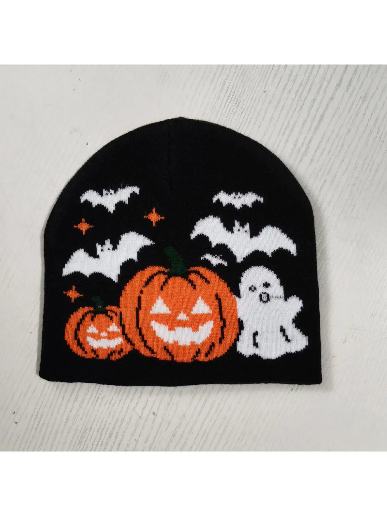 Funny Ghost Hip-Hop Knitted Beanie Warm Unisex Halloween Streetwear Hat for Skateboarding