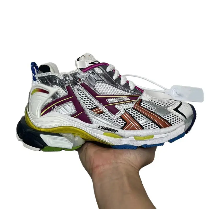 Men's Chunky Running Sneakers, Casual Retro Style Mesh Sport Shoes with Thick Platform Soles for Walking