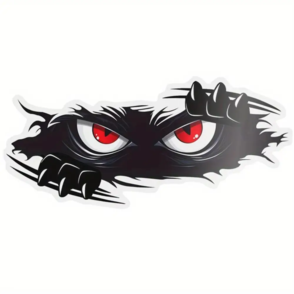 Funny Monster Eye Car Sticker, Waterproof 3D Vinyl Self-Adhesive, Vehicle Body Window Decorative Accessory, Fun Car Decal