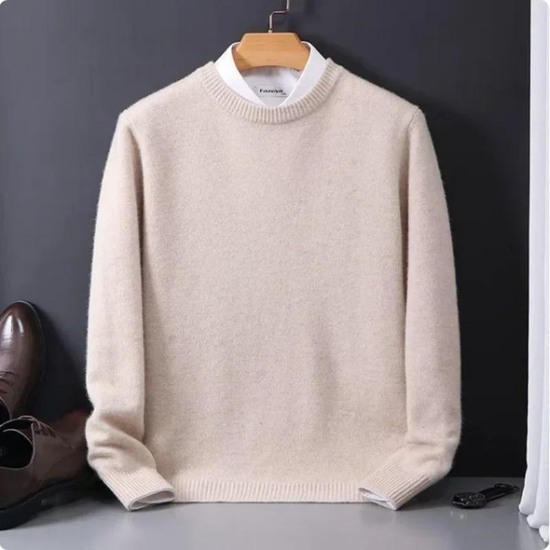 2026 Cashmere Sweater O-neck Pullovers Men's Loose Oversized M-3XL Knitted Bottom Shirt Autumn Winter New Korean Casual Men