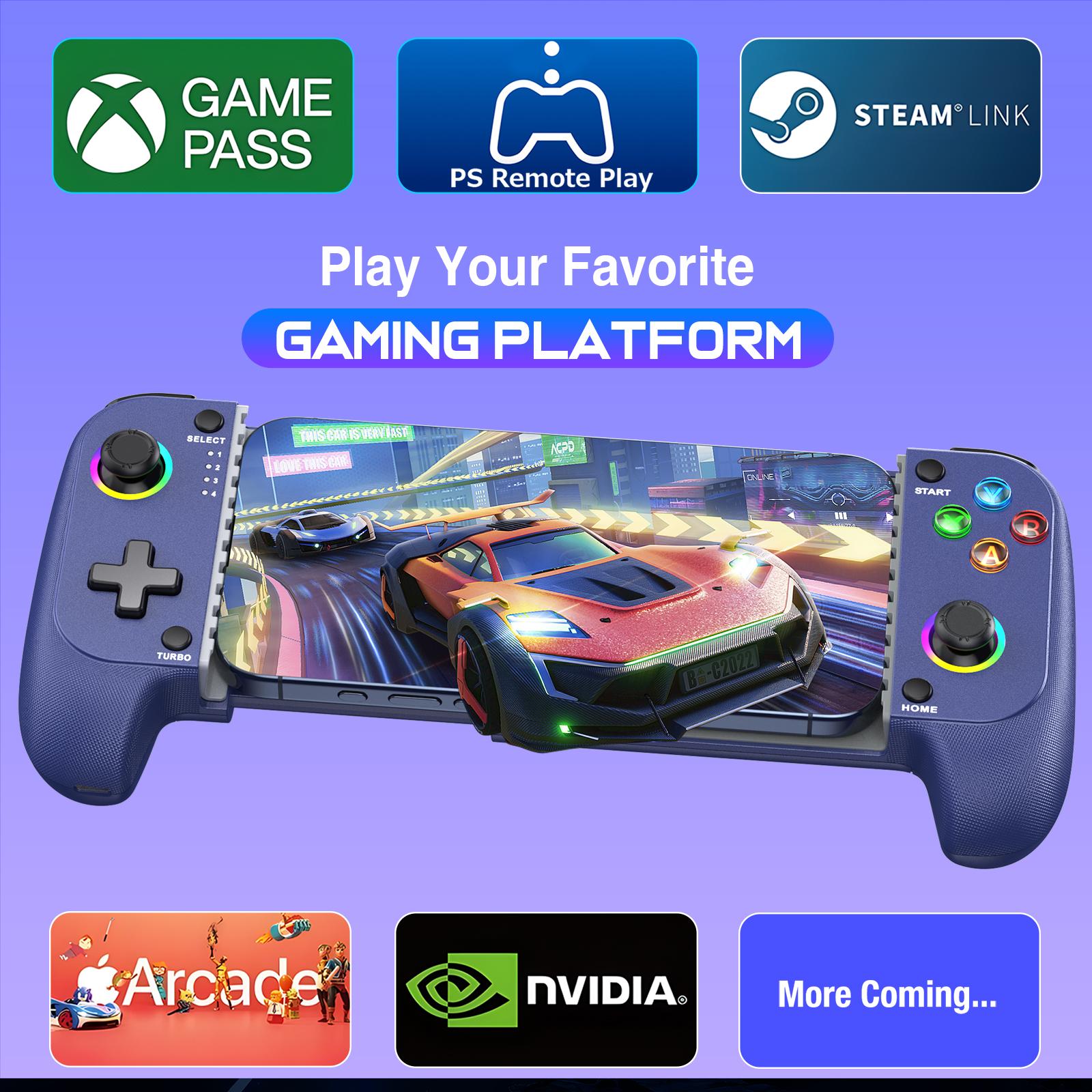 Cellphone Gamepad Wireless Game Controller with Hall Effect Joystick for iPhone/Android Mobile Phone Cloud Gaming