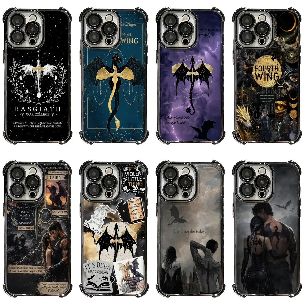 Books F-Fourth Wing Iron F-Flame Phone case For iPhone 18 17 Promax 17e 17 16 15 14 13 12 11 Mini Pro Max Air For Samsung S26 Ultra S25 S24 S23 S22 FE Plus Edge Anti-Fall Transparent shockproof protection TPU Back Cover For Fans Gift