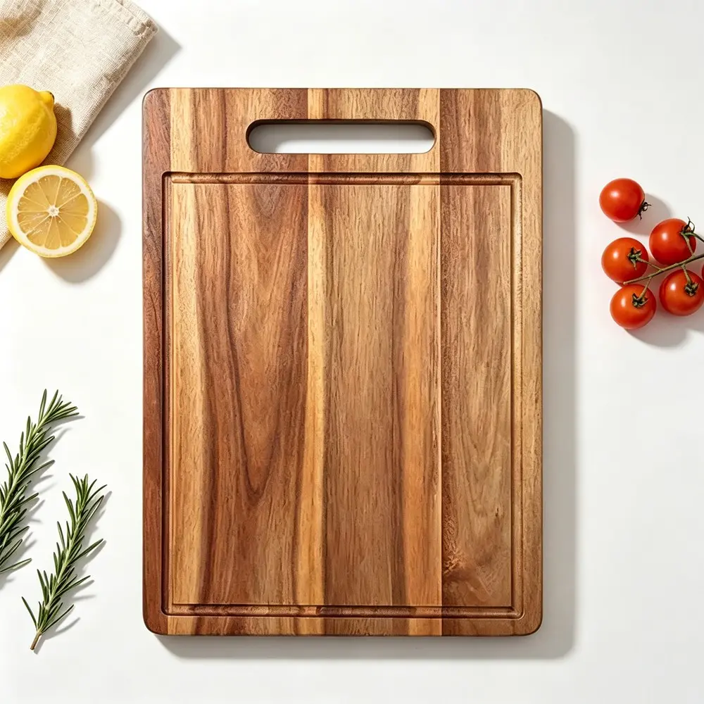 1 high-end Acacia wood durable cutting board, minimalist rural kitchen style, enhances your cooking preparation with stylish and practical chopping boards, perfect for family gifts, cooking enthusiasts, daily cooking, and entertainment