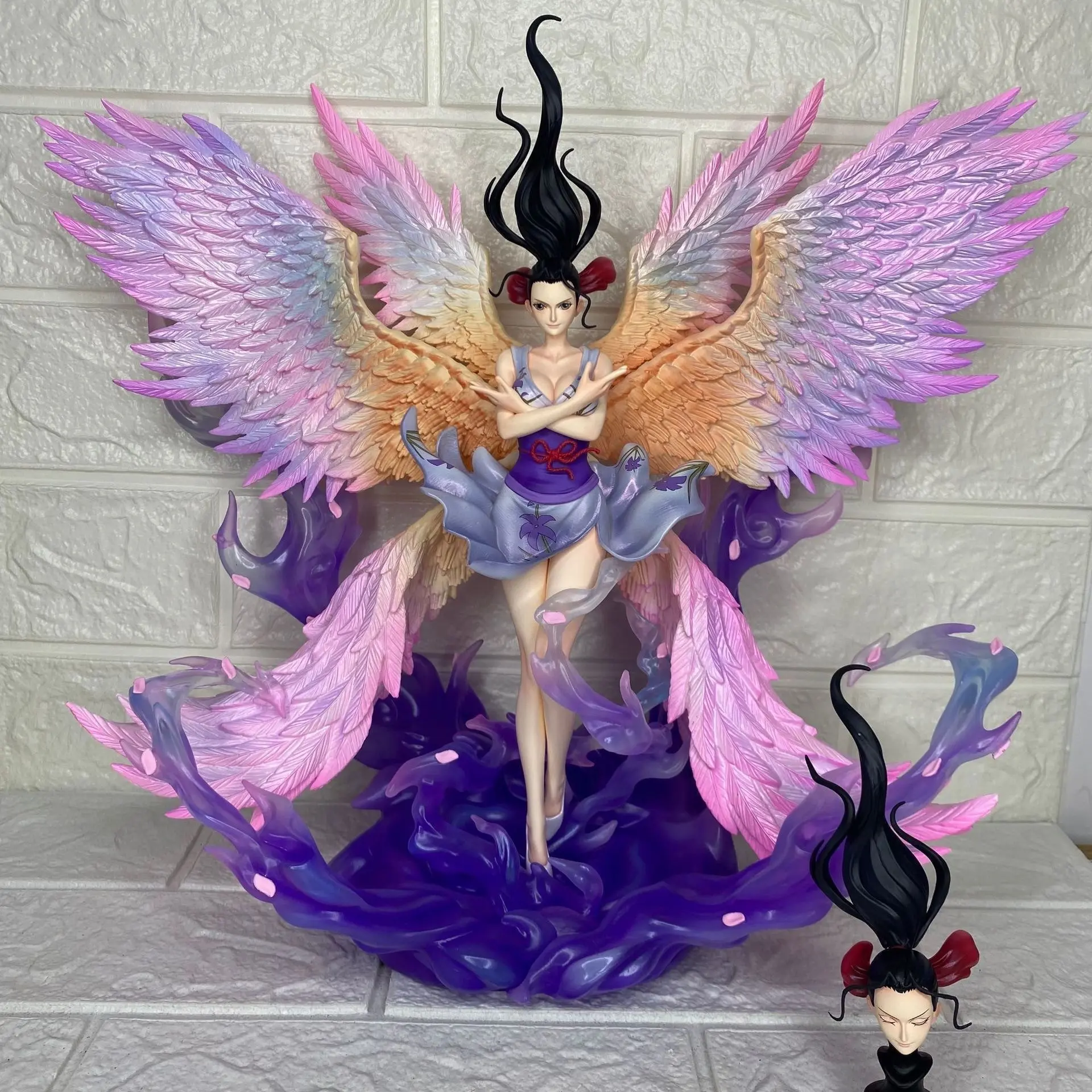 One Piece Jt Heavenly Six-Winged Robin Gk Statue, Dual-Headed Angel Arrival Anime Figure Model, Collectible Display Gift