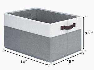 4 Pack Large Closet Storage Baskets Bins for Shelves| Fabric Closet Organizers and Storage with Handles Home Organization| Decorative Collapsible Baskets for Organizing Clothes Nursery 14"x10"