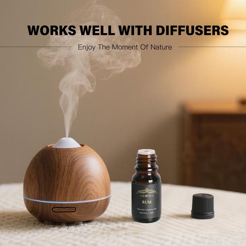 Water Soluble Essential Oils Kit for Fresh Air, Sandalwood, Cedarwood, Leather, Sweet, Rum, Eau De Cologne, Suitable For Homes, Offices and SPA, 6x10ml