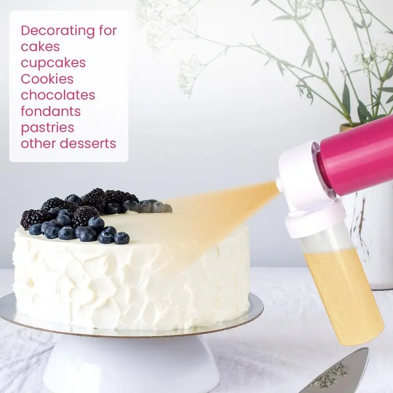Manual Airbrush for Cakes with 4 Pcs Tube, Airbrush Pump Coloring Spray Gun, DIY Baking Cake Airbrush Pump Decorating Tools for Kitchen Decorating Cakes Cupcakes Cookies and Desserts