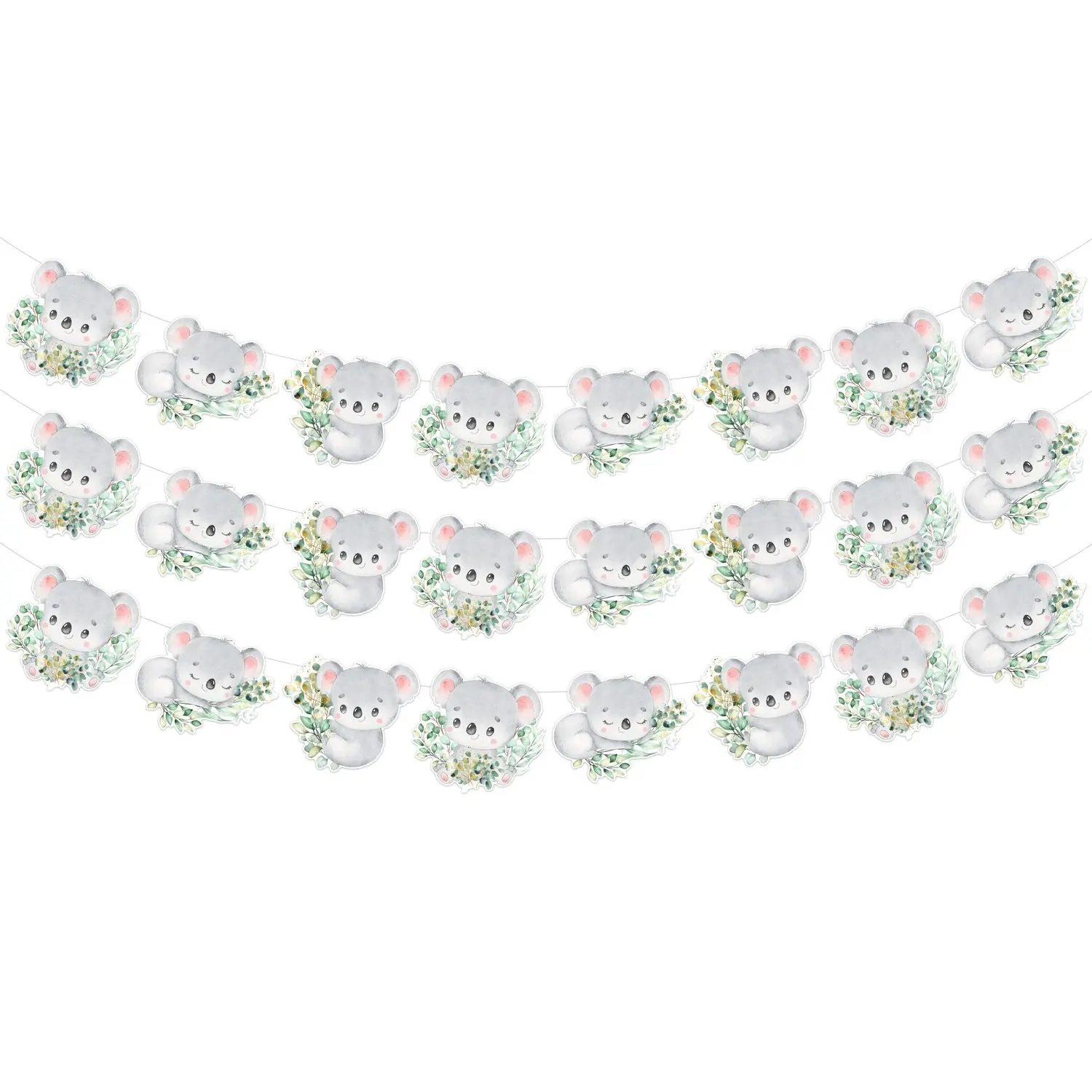 3Pcs Koala Theme Banner Koala Bear Signs for Jungle Safari Animals Birthday Baby Shower Decorations Wild Australian Animals Zoo Party Koala Decor Supplies
