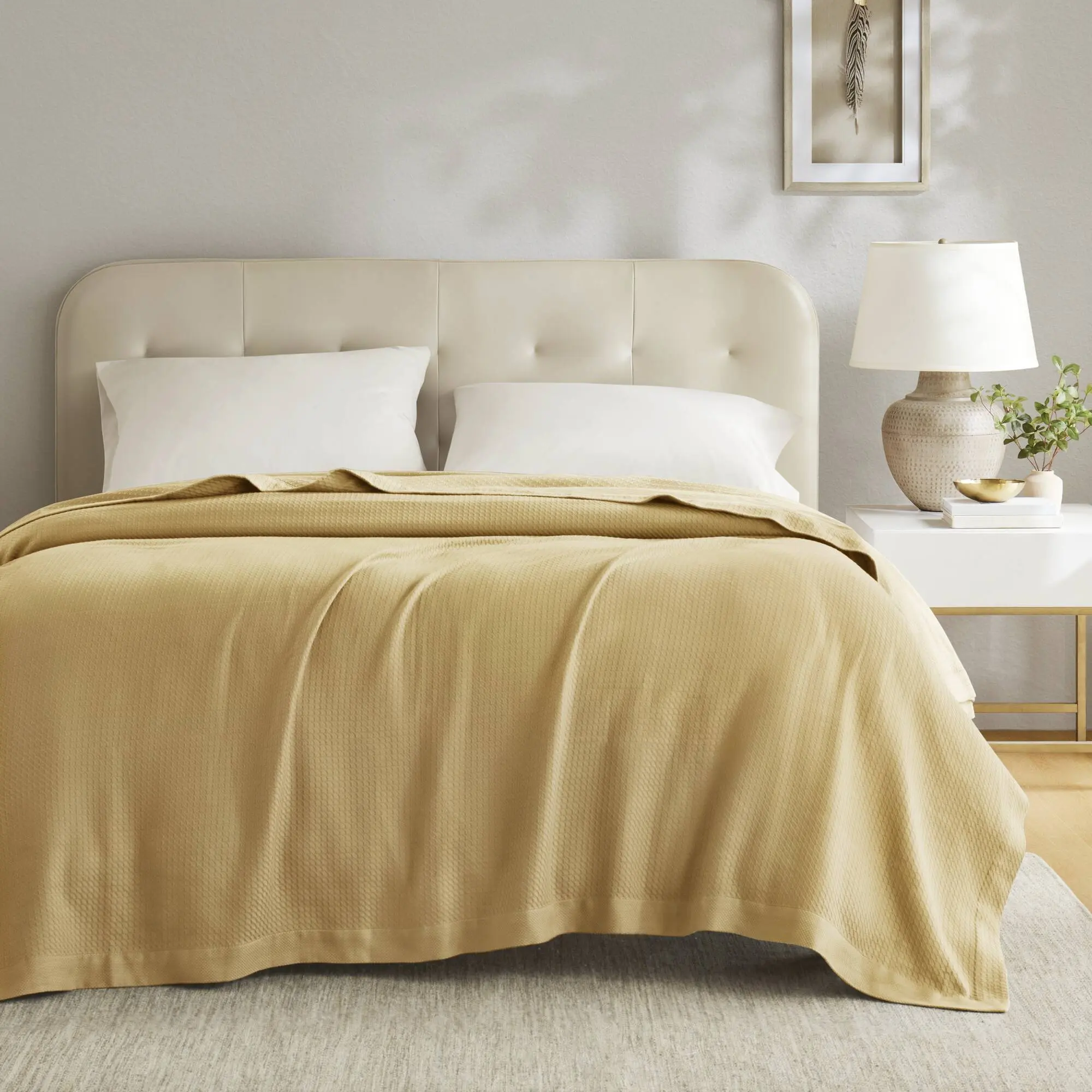 Nokaa King Size Mustard Yellow Blanket, 1-Piece Soft Cozy Warm Bed Blanket, Lightweight All-Season Throw for Bedroom Living Room Couch Sofa, Solid Color Home Decor Blanket, 108x90 Inches, Home Furniture and Household Product Search Terms