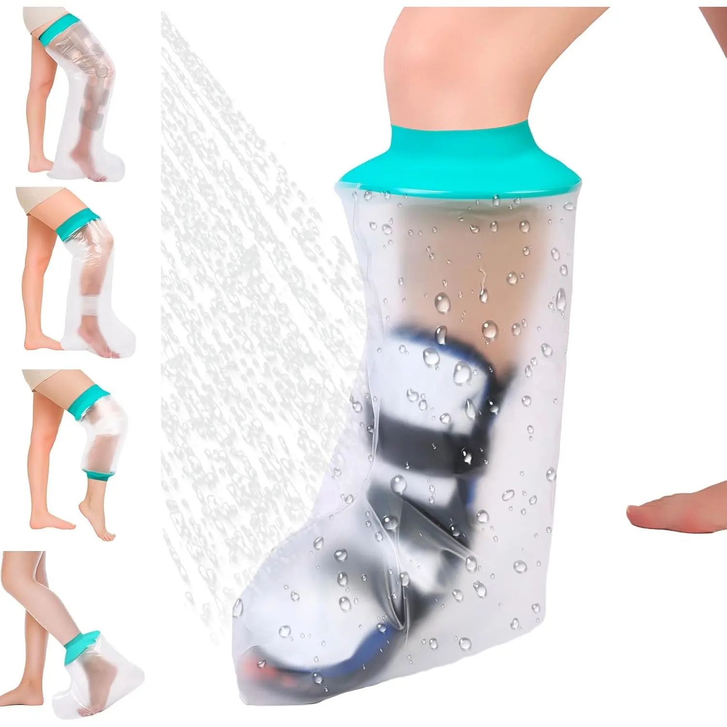 Waterproof Leg Cast Cover for Showering, Reusable Shower Sleeve for Leg After Surgery, Watertight Non-Slip Adult Fracture Protector Bag, Watertight Adult Cast Protector for Calf/Ankle/Wound/Bandages