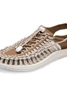 Handmade Braided Toe Sandals, Casual Outdoor Slip-On Shoes, Anti-Slip Breathable Lightweight Walking Shoes, Perfect for Beach & Hiking