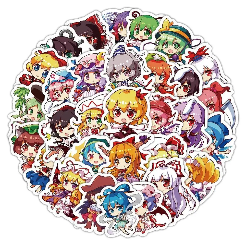 10/30/60PCS Kawaii Touhou Project Sticker Game Funny Doodle Decal Toy Gift for Pencil Box Scrapbook Notebook Phone Case Desk
