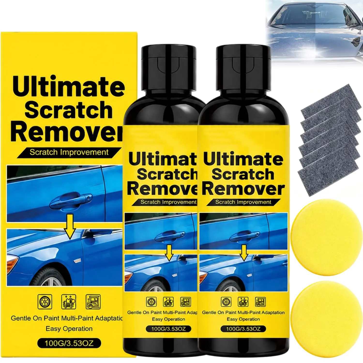 NanoPolix Scratch Remover – Eliminate    in 60 Seconds, Nano polix Scratch Remover, Quick Fix Removal Paste for Deep ,   Colors Polishing Kit, 100g/3.53oz (2Set)