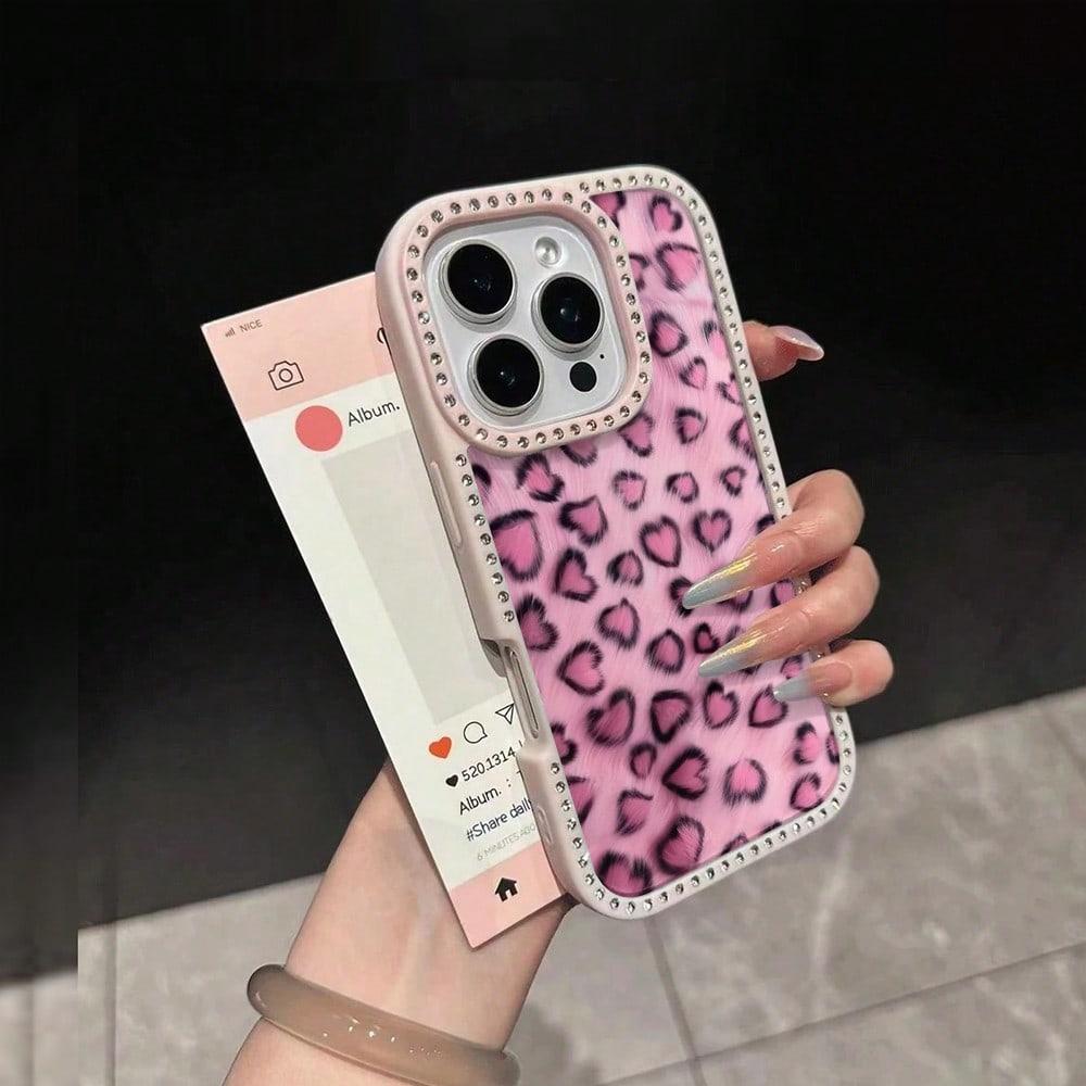 Diamond Pentagram  Leopard Pattern Suitable for iPhone 16, 16 Plus, 16 Pro Max, 16 Pro, 15 Plus, 15 Pro Max, 14, 14 Plus, 14 Pro Max, 13, 13 Pro, 13 Pro Max, 12, 12 Pro, 12 Pro Max, 11, 11 Pro, 11 Pro Max, Perfect for