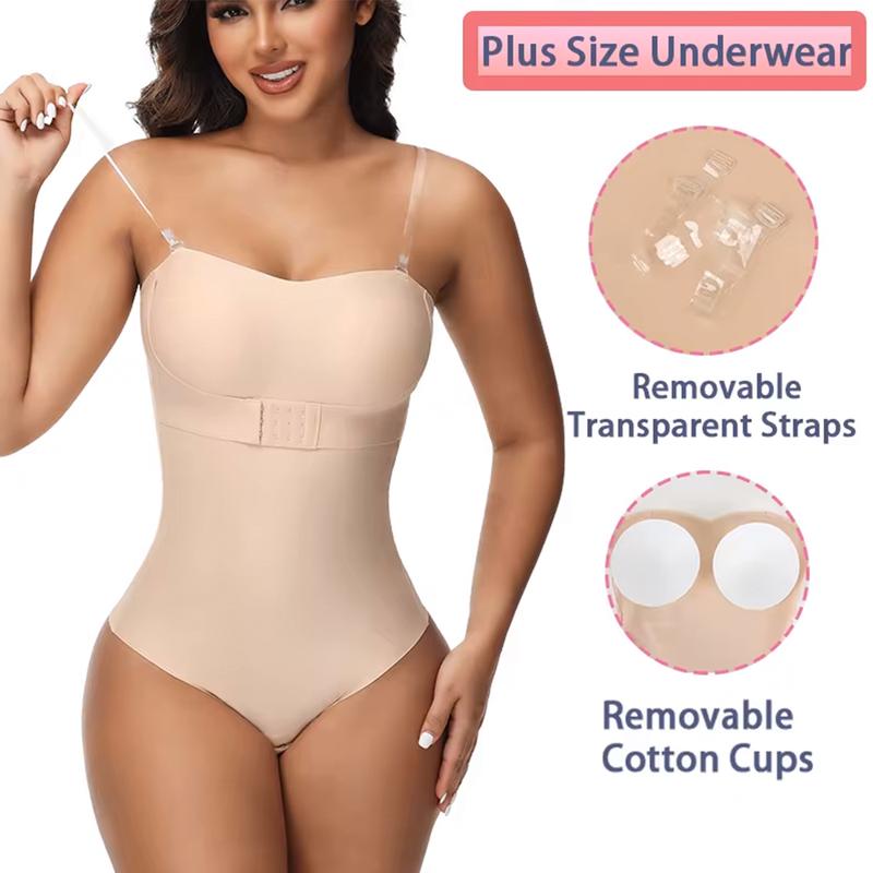 【Plus Size】Shapewear Bodysuit Tummy Control Strapless Bra Shapewear for Women Strapless Faja Body Shaper Thong Light Shapewear Body Shaper Tank Swimwear Womenswear