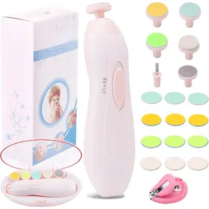 Baby Nail Trimmer Electric Nail File Baby Nail Clippers, 20 in 1 Safe Nail Filer Grinder Kit  Newborn Infant Toddler Kids or Adults Toes Fingernails Care Trim Polish, Led Light and Grinding Heads New model