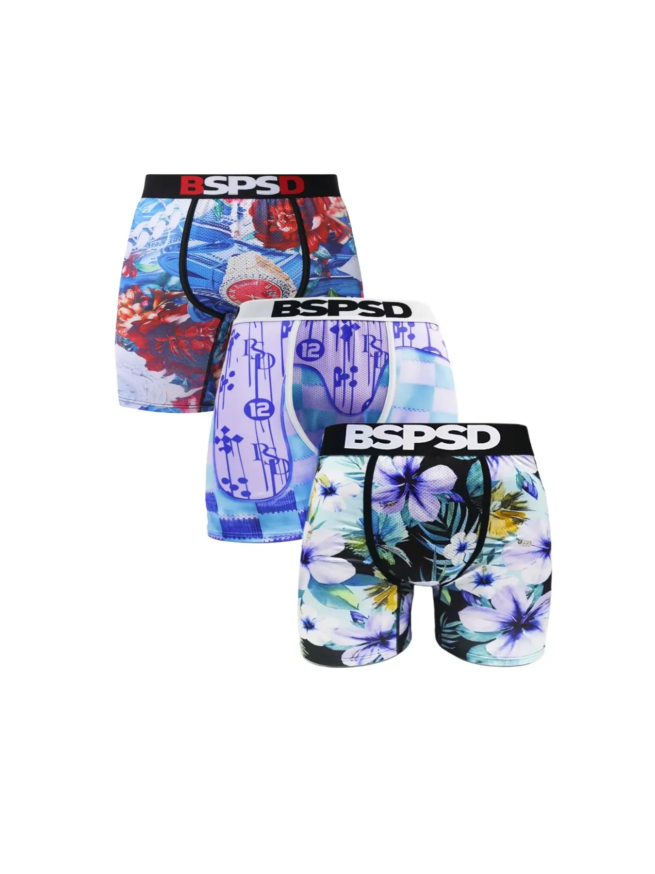 Men's Breathable Thin Underwear Boxers Briefs, 3-Pack, Fashion Print Mens Boxershort, Comfort Fit, Ideal for Sports & Casual Wear, Soft Fabric for Ultimate Breathability