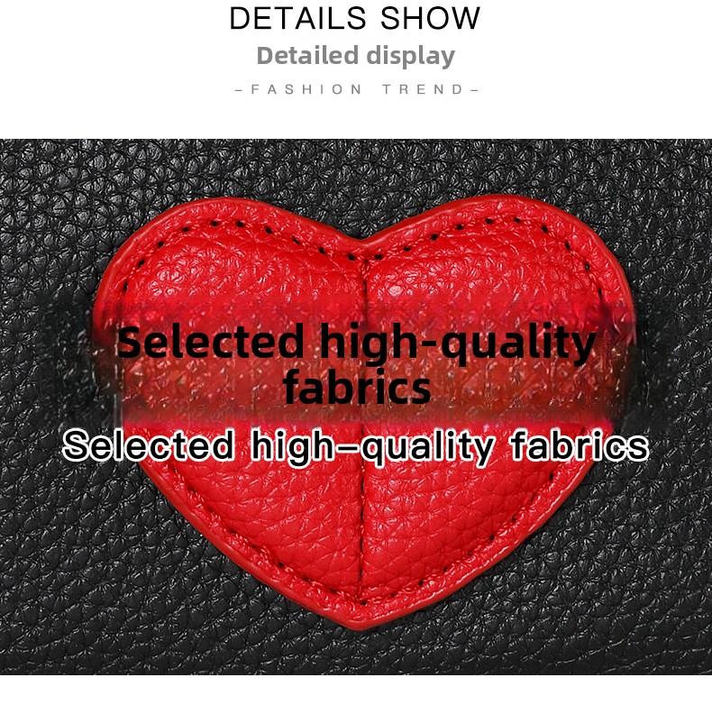 Heart-Shaped Mini Coin Purse – Cute Keychain Wallet for Women, Small Zipper Card Holder for Coins, Cash & Keys, Everyday Essential, Black with Red Heart Design