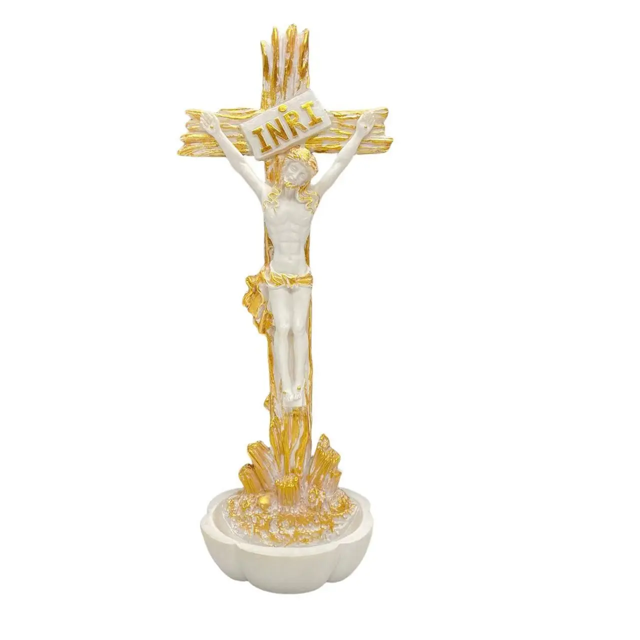 20cm Christmas Easter Decorative Ornament, Jesus Religious Holy Water Pool Resin Craft, Festive Holiday Decoration, Unique Gift Idea