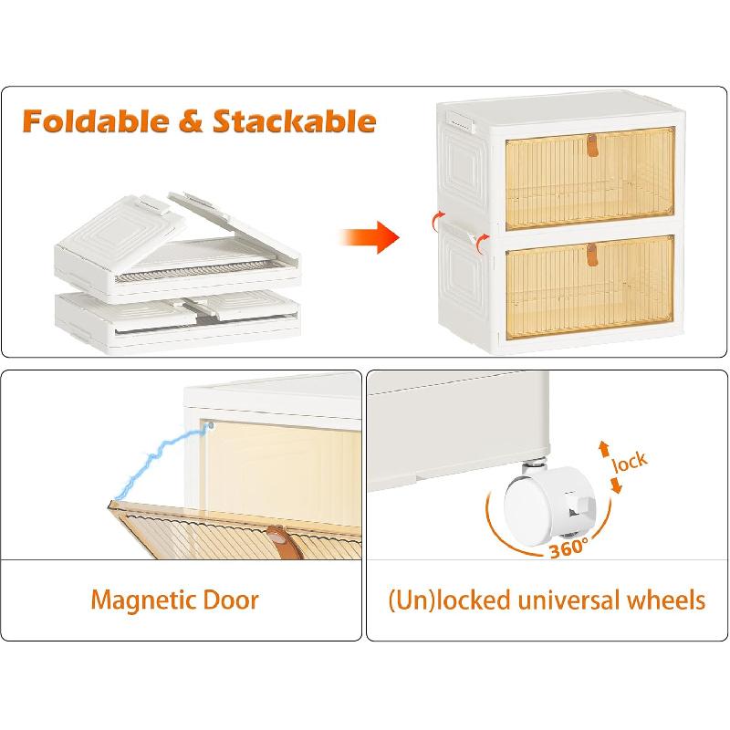 Closet Organizers and Storage 23Qt 3 Pack Stackable Storage Bins with 1 Lid Closet Organizer Boxes for Clothes Foldable Storage Box for Clothes/Office Supplies/Snacks (23Qt X 3)