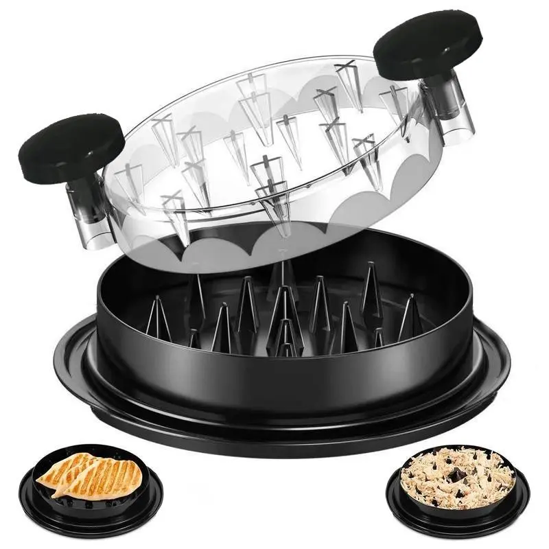 Chicken Shredder Tool, Ergonomic Design, Anti-Slip, Easy to Clean, Cooked Meat Shredder with Clear Lid, Chicken Grinder