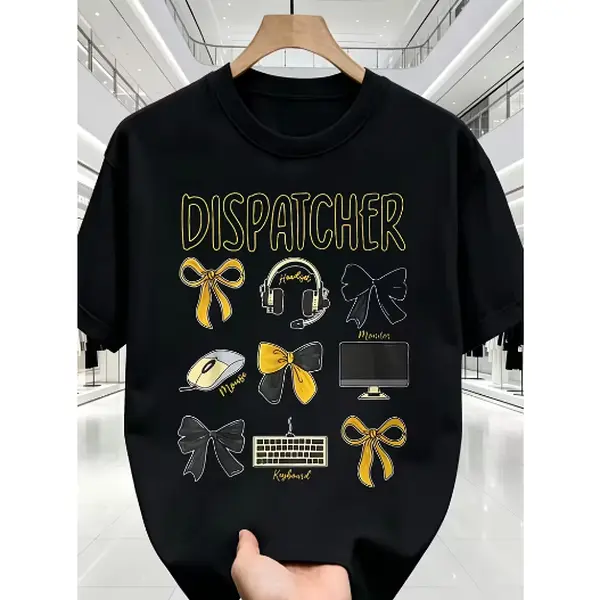 Coquette  911 Dispatcher Police Dispatch US Flag T-Shirt Monsterry Same Style for Men and Women Summer Short-Sleeve Printed T-Shirt