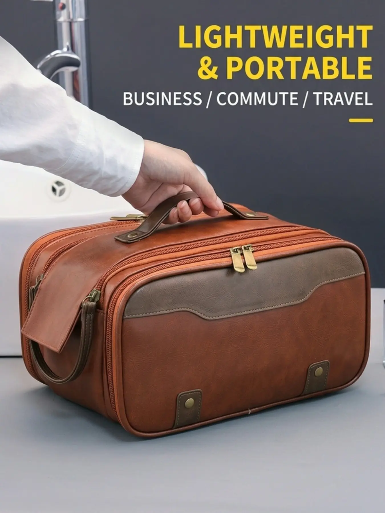 Men's Business Travel High-End Handheld Wash Bag, Waterproof Toiletries Bag Large Capacity Multi-Functional Travel Makeup Bag, Portable Shower Bag, Multifunctional Toiletry Bag, Toiletry Bags