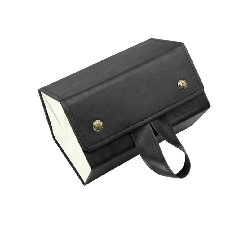 Black Leather Bible Cover with Handle, Portable Book Carrying Case, Protective Scripture Book Cover for Church, Study and Travel