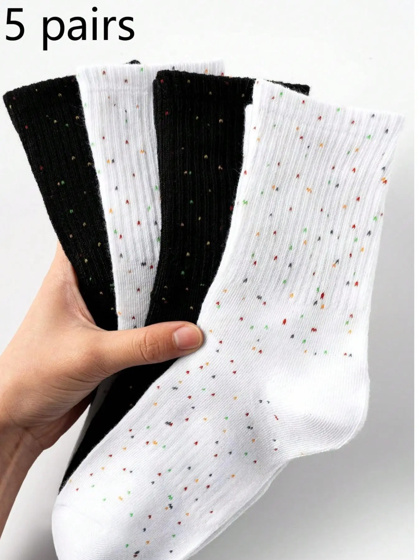 Unisex Casual Socks, Star Dot Design, Simple Fashion, Comfortable, Suitable for Business, Leisure, Sports, Fall Winter, Couple Long Socks