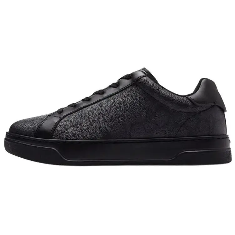 COACH Highline Low-Top Lace-Up Sneakers for Men in Black Verifiable, with credentials and supporting global authentication