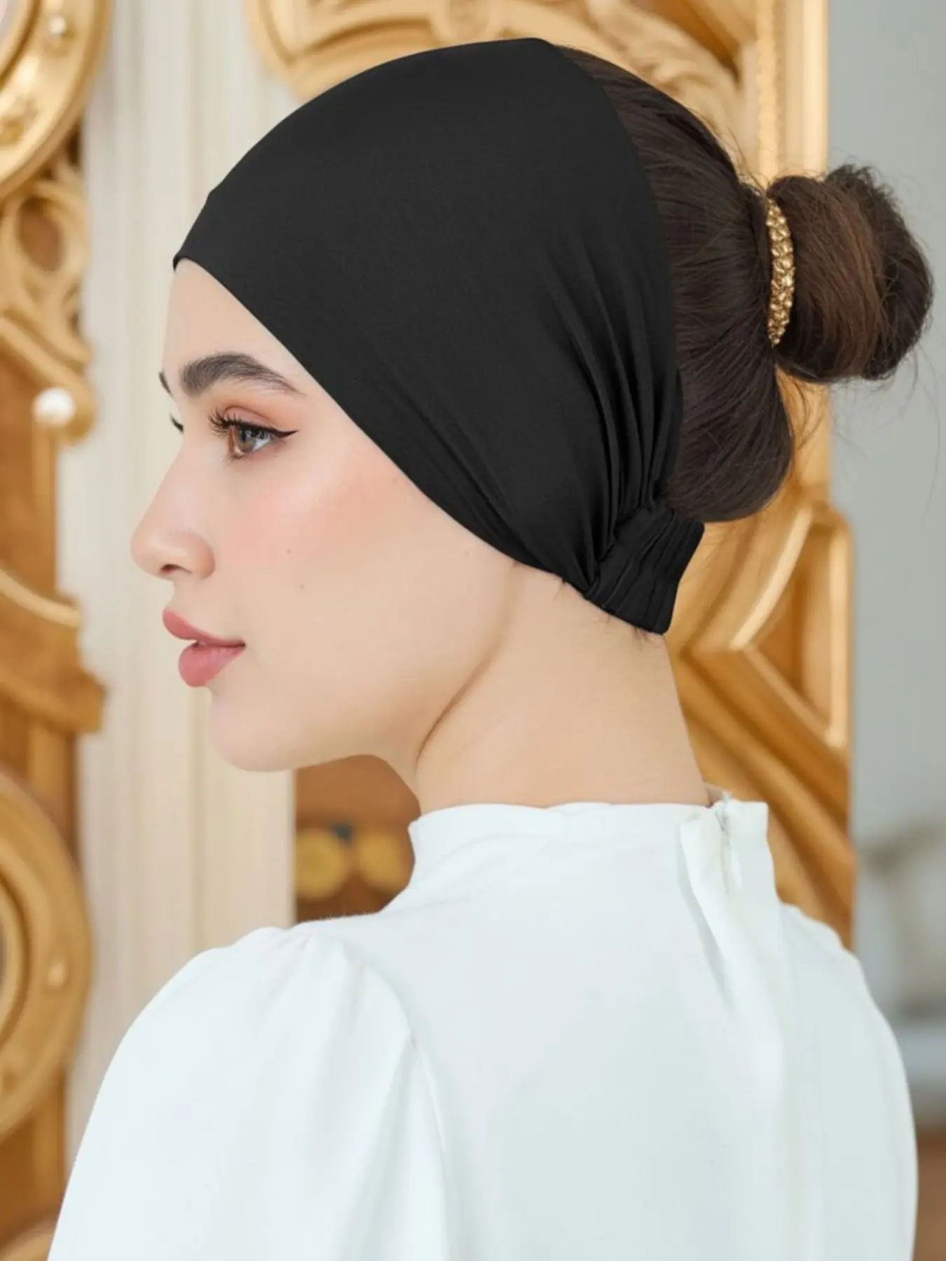 Women's Elastic Hairband, Fashionable Simple Anti-Slip Headscarf, Pure Color Stretchy Head Wrap, Modesty Breathable Muslim Hijab for All Seasons, Elastic Headbands, No Slip Headbands, Non Slip Headbands