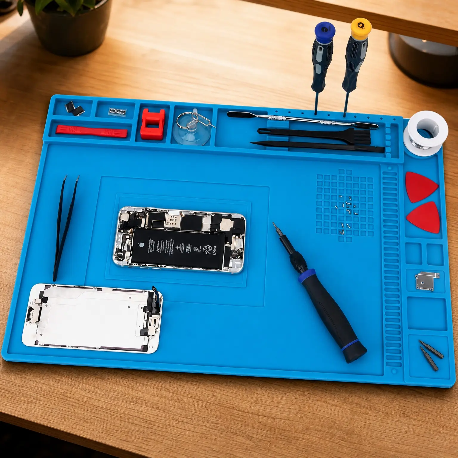 Silicone Soldering Repair Mat Magnetic Work Mat 17.7''x11.8'' | Heat Resistant 932°F, Magnetic Mat for Screws and Tools, Solder Mat Silicone Pad for Laptop, Watch, Phone, Eyeglass, Knife