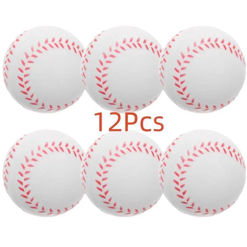 12pcs PU Baseball Soft Sponge Ball Toy Outdoor Sport Practice Trainning Base Ball Kids Decompression Indoor Outdoor Toy Ball