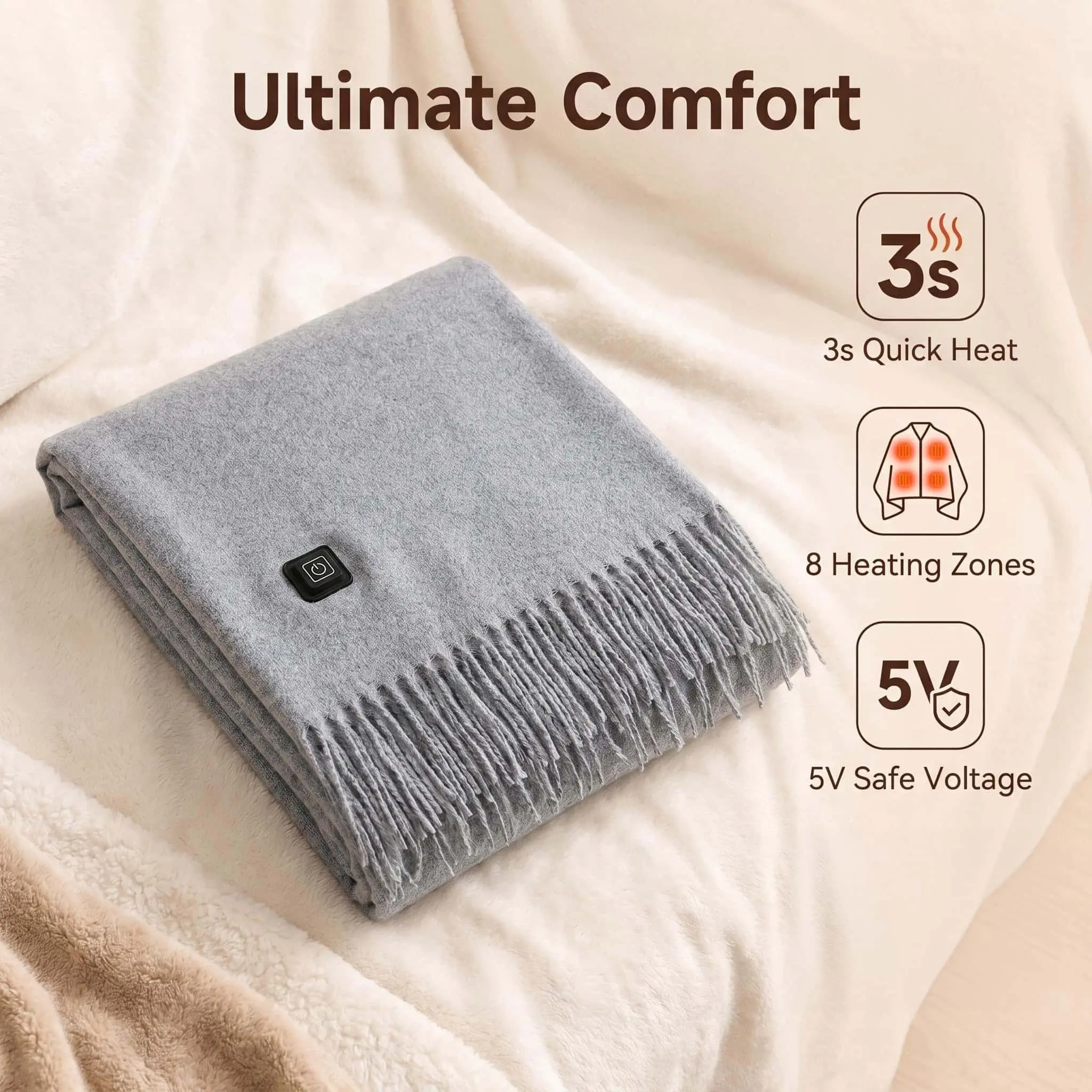 New Winter Electric Heating Cape, Warm Insulating Wrap, Portable Heated Cloak, Ideal for Cold Weather, Comfortable & Stylish Design