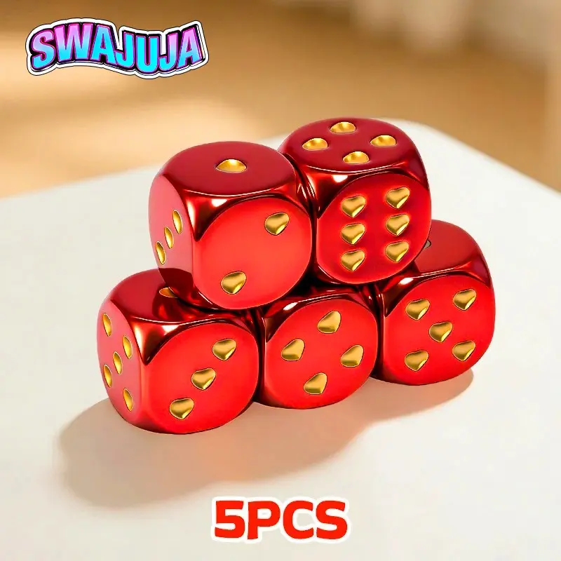 5-Pack Electroplated Acrylic Dice Set, Three Colors, Premium Look, Ideal for Tabletop Rpg Games, Perfect Gift for Game Enthusiasts, Great for Friends and Family