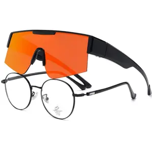 Cycling Sunglasses Fit Over Prescription - Polarized UV Protection Shades for Men Women, Sun Protection Outdoor Sports Eyewear