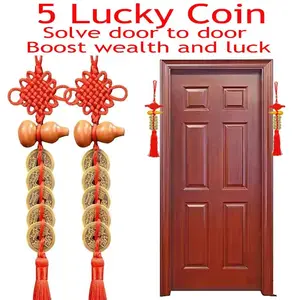 1PCS Feng Shui Decoration Five Emperors Money East And Northwest Home Decor Authentic Gourd Pendant Town House Talisman Coin