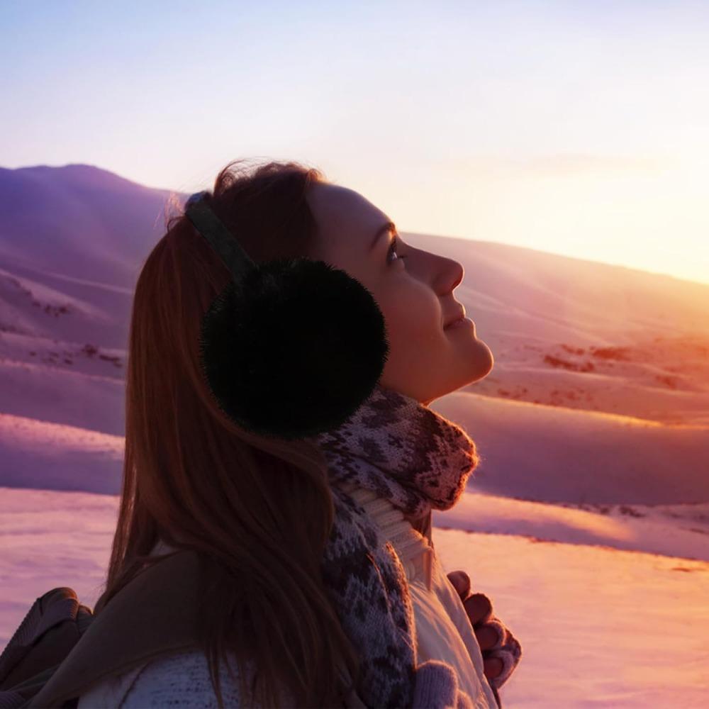 Ear Muffs Winter Women, Girls Adjustable Faux Fur Ear Warmers Comfy Cute Fuzzy Earmuffs