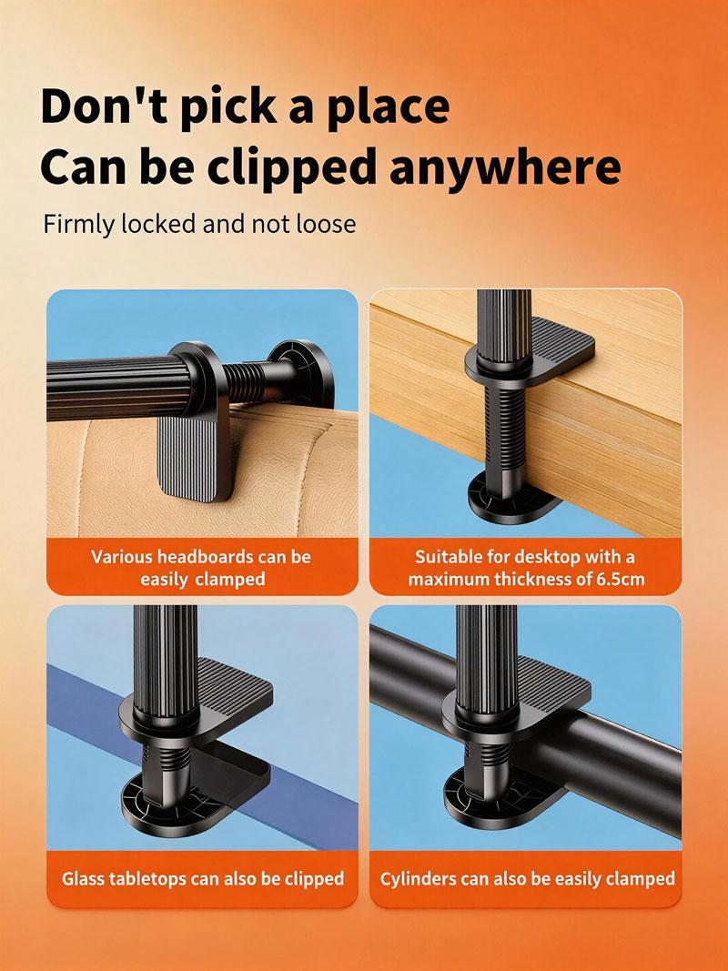 Universal 360 °   Rotating Tablet & Phone Stand with Adjustable Flexible Spiral Base, Bendable Holder for Desk & Bedside