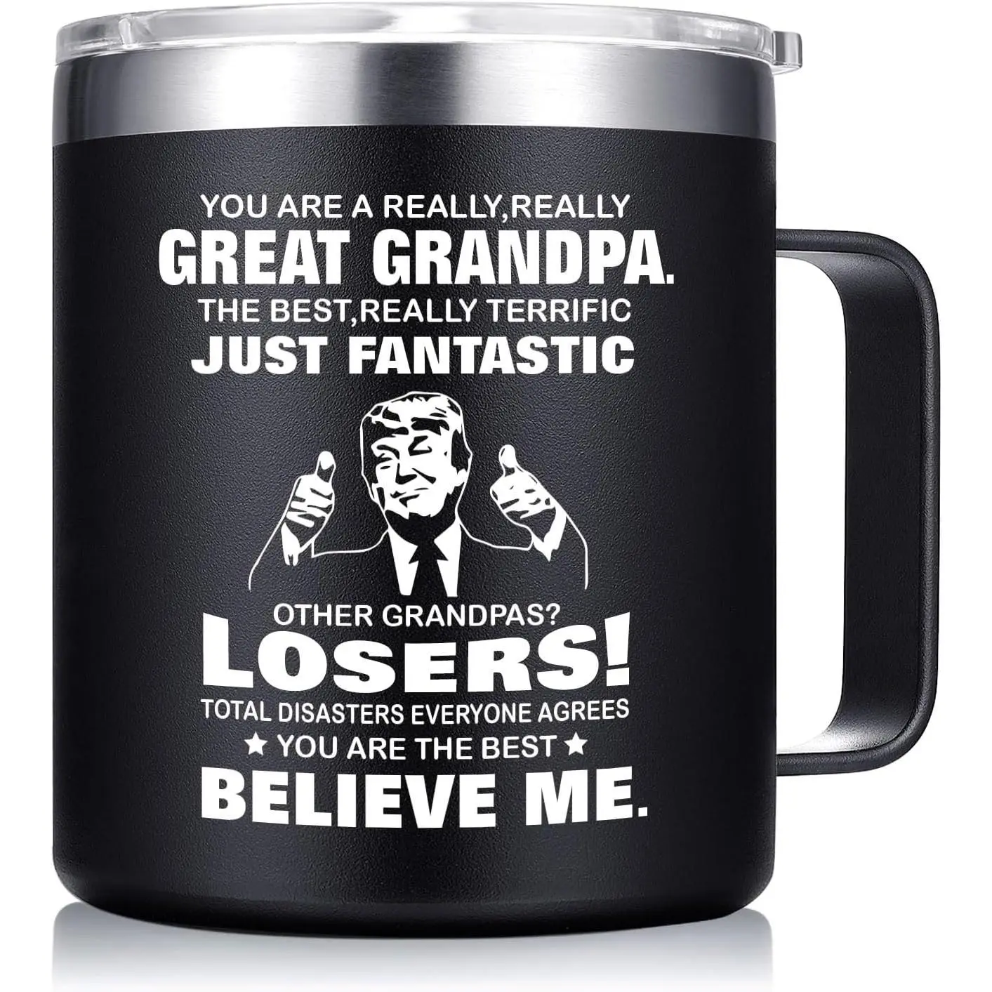 Gifts for Grandpa - Funny Mug Grandpa Birthday Gifts - Present for Grandpas from Granddaughter Grandson -  Grandfather  (14Oz Black)