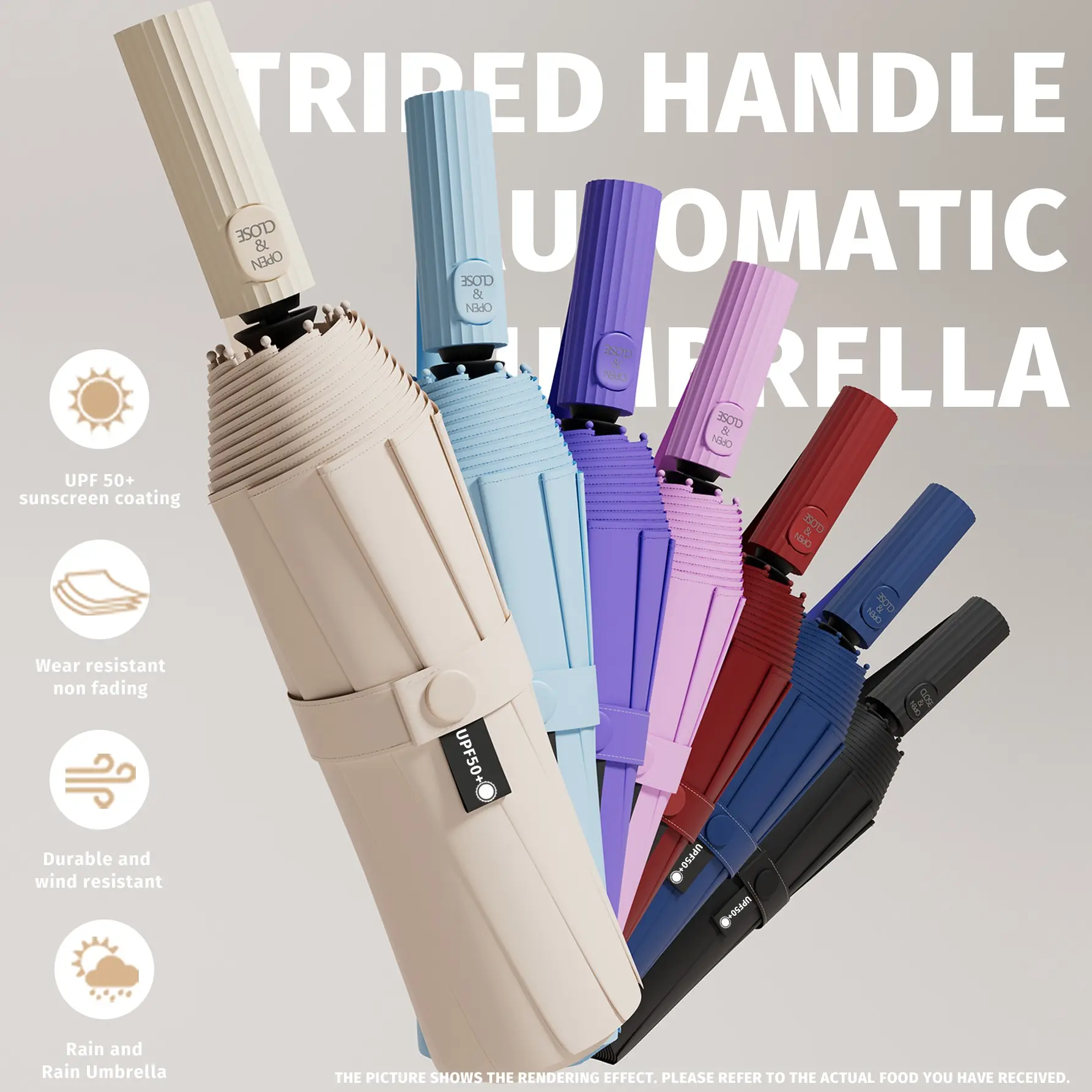 Windproof, Waterproof, UV Protection Travel Umbrella, Compact Sun and Rain Folding Umbrella, Dual Thread Structure, Large Auto Open Close Car Umbrella, Wind Resistant Umbrella, Windproof Rainproof Umbrella