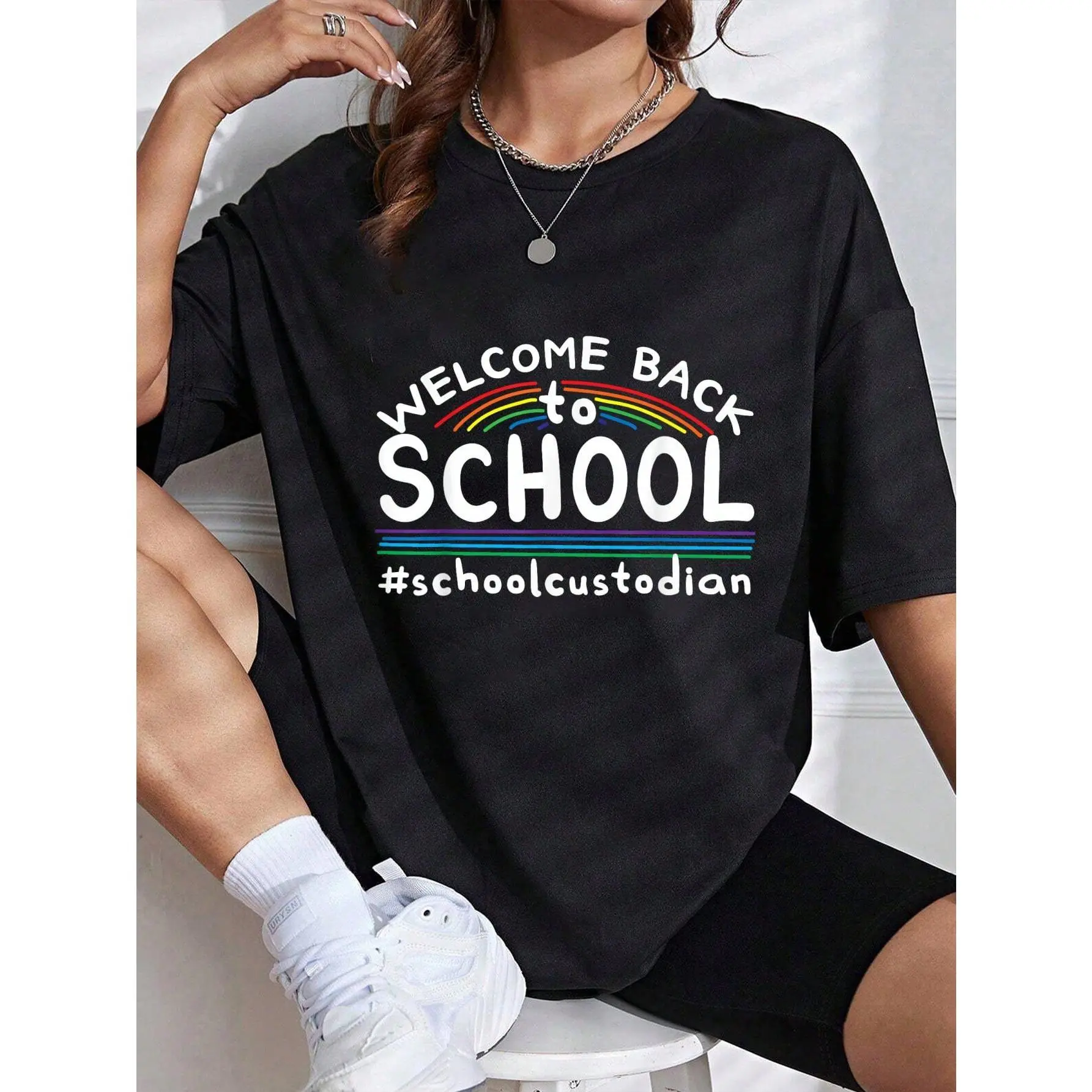 Welcome Back To School School Custodian T-Shirt - Soft 100% Cotton, Breathable, Casual Short Sleeve Top For Spring & Summer