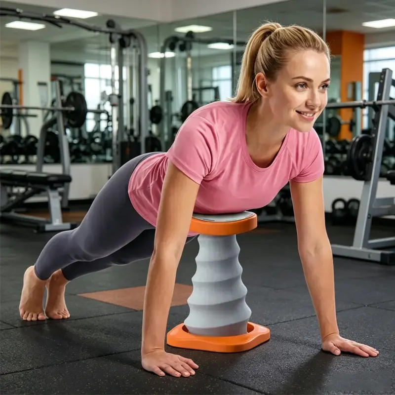 Push-Up Trainer with Waist and Core Support, Home Fitness Equipment, Auto Rebound, Chest Workout Aid, Reduce Body Load, Home Gym Trainer, Abdominal Muscle Trainer, 9.45*11.81in