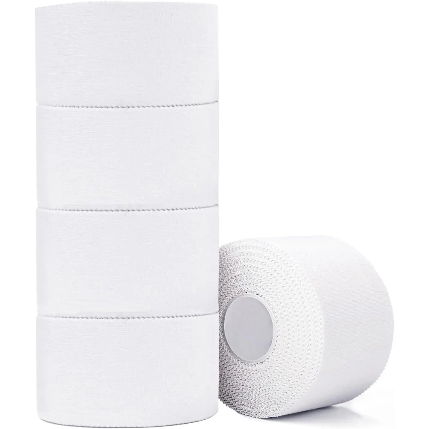 Athletic Tape,5 Pack White Sports Tape | Very Strong No Sticky Residue Wrist Ankle Tape for Gymnastics Boxing Lacrosse Climbing Hockey Bat