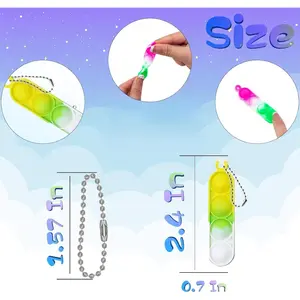 360 Pcs Rectangle Pop Keychain Mini Fidget Toys Bulk for Kids, Mini Pop Fidget Keychain Party Favors for Kids 4-8, 8-12, Goodie Bag Stuffers Fidgets for Classroom Prizes Sensory Fidget Toy Packsfidget toys