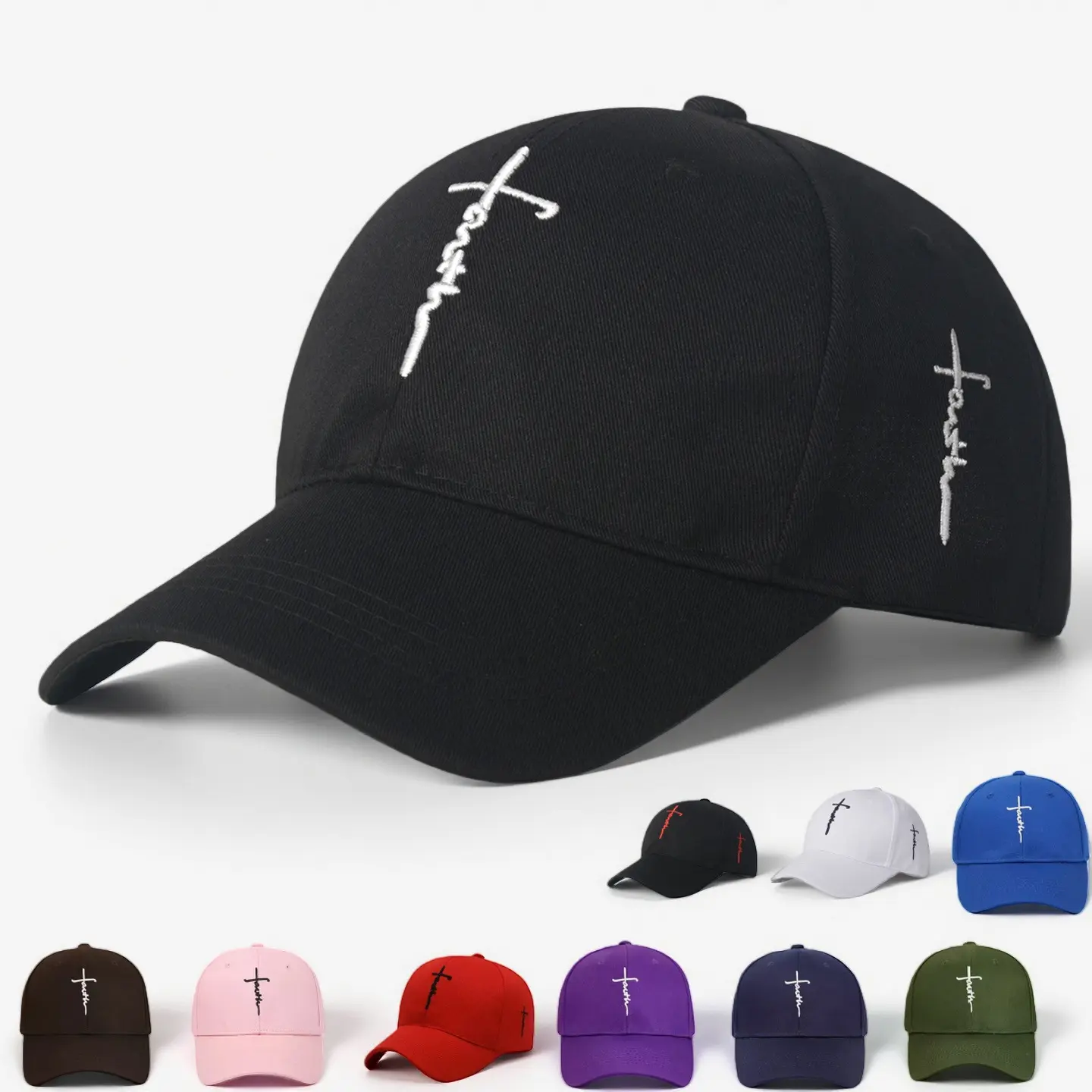 Hat Men's and Women's Spring and Autumn Embroidery Cap Shade Sunscreen Baseball Cap Casual Fishing Sun Cap