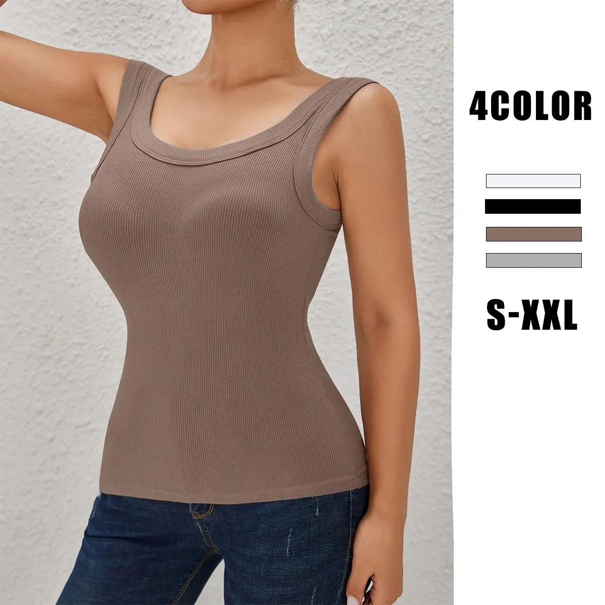 S 1/2/3/4PCS ,EssElegance, Sports Bra Tank Top with Removable Padded - Seamless Wire-Free Design for All Seasons, Yoga, Running, and Fitness​