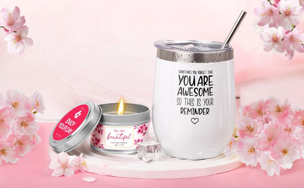 SUNDAY MIRTH Gifts for Women Birthday Gifts, Spa Gifts Set- 10 Pcs Christmas Valentine's Mother's Day Gifts and Cherry Blossoms Self Care Package Gifts Women, Relaxing Gifts Basket